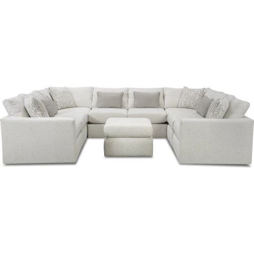 8 Piece Sectional Sofa in in Turley Pearl Off White Fabric