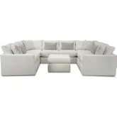 8 Piece Sectional Sofa in in Turley Pearl Off White Fabric