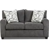 Loveseat in Ripple Midnight Charcoal Fabric
