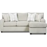 Sectional Sofa w/ Right Facing Chaise in Kittery Dove Beige Fabric