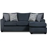 Sectional Sofa w/ Right Arm Facing Chaise in Universal Denim Blue Fabric