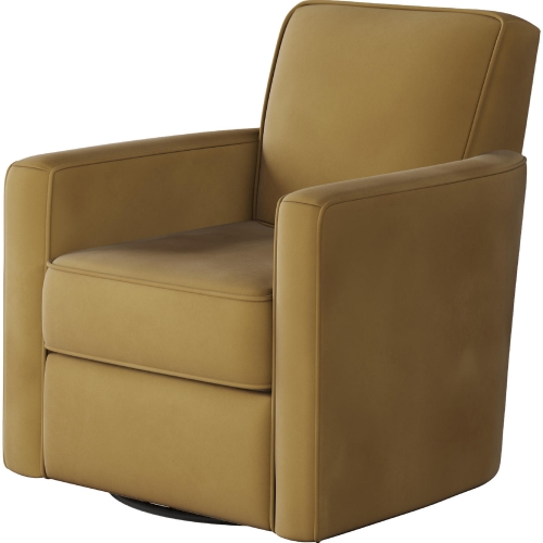 Swivel Glider Accent Chair in Bella Harvest Gold Fabric