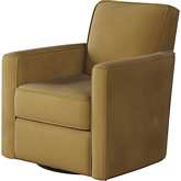 Swivel Glider Accent Chair in Bella Harvest Gold Fabric