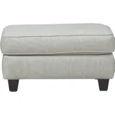 36" Cocktail Ottoman in Awesome Oatmeal Khaki Neutral Fabric