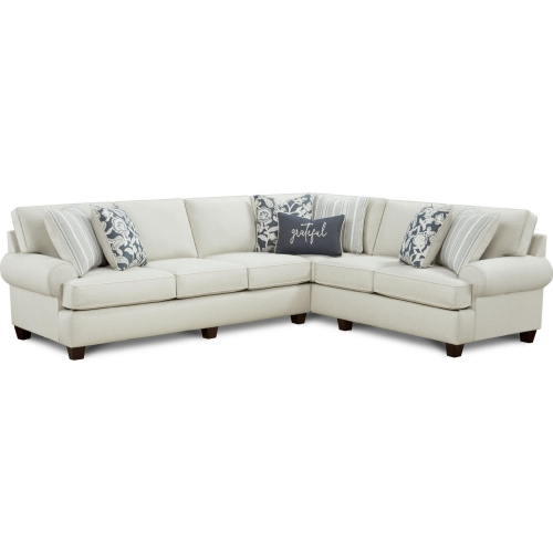 Sectional Sofa with Left Facing Sofa in Awesome Oatmeal Khaki Fabric