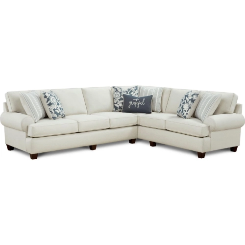 Sectional Sofa in Awesome Oatmeal Neutral Fabric