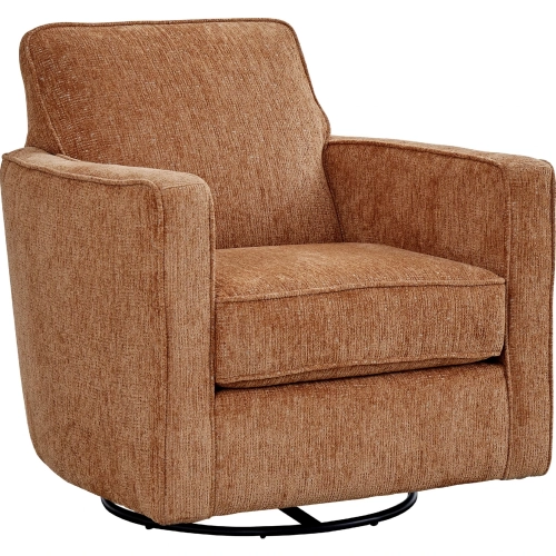Swivel Glider Accent Chair in Impulse Brandy Fabric