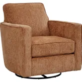 Swivel Glider Accent Chair in Impulse Brandy Fabric