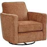 Swivel Glider Accent Chair in Impulse Brandy Fabric