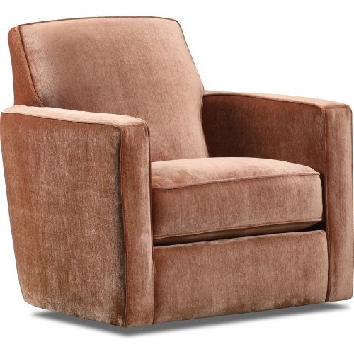 Swivel Glider Accent Chair in Opal Henna Rust Fabric