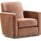 Swivel Glider Accent Chair in Opal Henna Rust Fabric