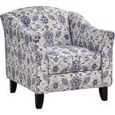 Accent Chair in Limbu Indigo Blue & Multicolor Fabric