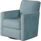 Swivel Glider Accent Chair in Bella Skylight Blue Fabric