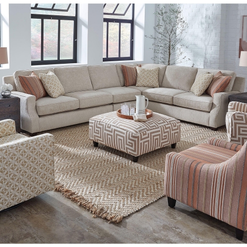 Sectional Sofa Left in Artesia Sand Tan Fabric