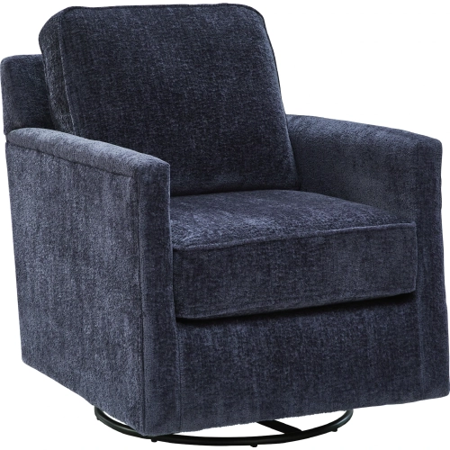 Swivel Glider Accent Chair in Soma Sapphire Blue Fabric