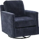 Swivel Glider Accent Chair in Soma Sapphire Blue Fabric