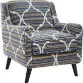 Accent Chair in Bewilder Lagoon Multicolor Fabric