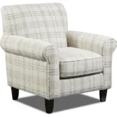 Accent Chair in Frye Opal Multicolor Neutral Plaid Performance Fabric
