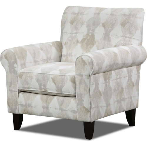 Accent Chair in Kanoka Pearl Beige & Off White Pattern Fabric