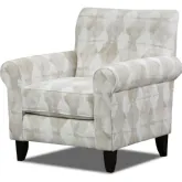 Accent Chair in Kanoka Pearl Beige & Off White Pattern Fabric