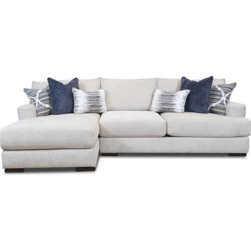 Sectional Sofa w/ Left Facing Chaise in Nathan Porcelain Off White Fabric