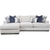 Sectional Sofa w/ Left Facing Chaise in Nathan Porcelain Off White Fabric