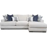 Sectional Sofa w/ Right Facing Chaise in Nathan Porcelain Off White Fabric