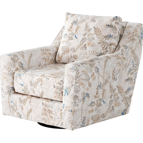 Swivel Glider Accent Chair in Fetty Citrus Multicolor