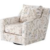 Swivel Glider Accent Chair in Fetty Citrus Multicolor