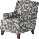 Accent Chair in Doggier Graphite Gray Print Fabric
