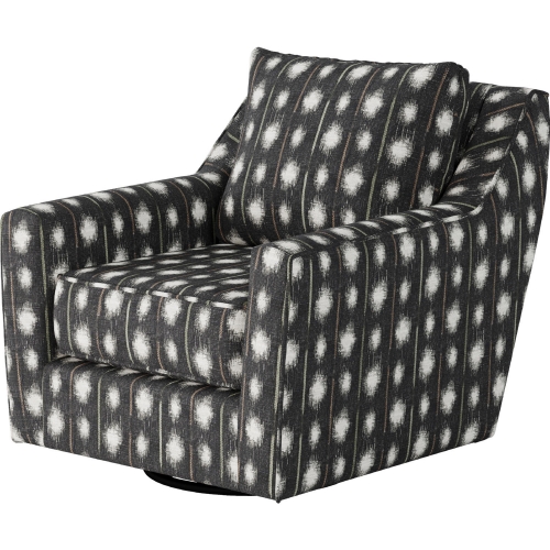 Swivel Glider Accent Chair in Bindi Pepper Fabric