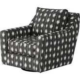Swivel Glider Accent Chair in Bindi Pepper Fabric