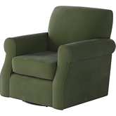 Swivel Accent Chair in Bella Forrest Green Fabric