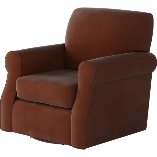 Swivel Accent Chair in Bella Burnt Orange Fabric