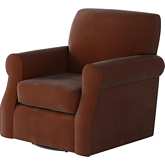 Swivel Accent Chair in Bella Burnt Orange Fabric