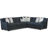 Sectional Sofa in Elise Ink Cockpit Grey Fabric