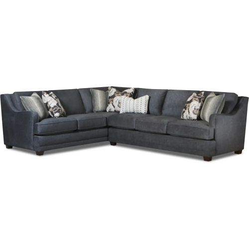 Sectional Sofa in Argo Ash Charcoal Grey Fabric