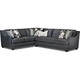 Sectional Sofa in Argo Ash Charcoal Grey Fabric