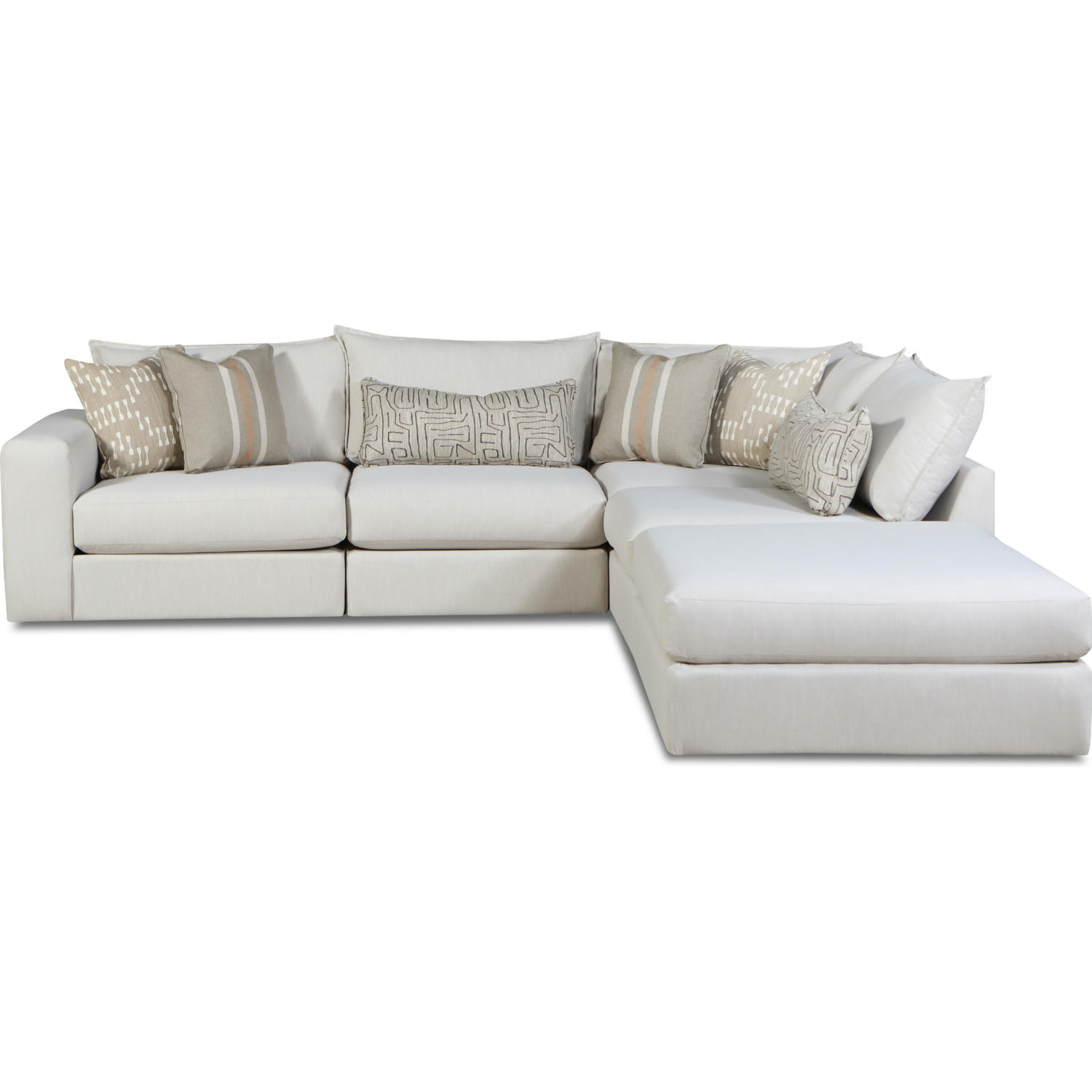 Southern Furniture 700411L+2x19KP+15+03 Charlotte Parchment Sectional