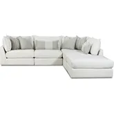 5 Piece Sectional Sofa in Claudia Natural Off White Fabric