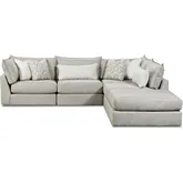 5 Piece Sectional Sofa in Durango Moose Neutral Fabric