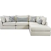 5 Piece Sectional Sofa in Prelude Feather Tan Brown Fabric