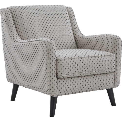 Accent Chair in Colonial Navy Cream & Black Fabric