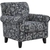 Accent Chair in Brianne Powder Taupe & Gray Floral Fabric