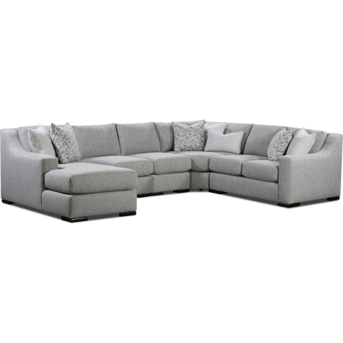 5 Piece Sectional Sofa w/ Left Facing Chaise in Durango Moose