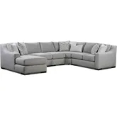5 Piece Sectional Sofa w/ Left Facing Chaise in Durango Moose