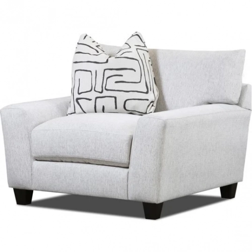 Accent Chair & Half in Durango Pewter Off White Fabric