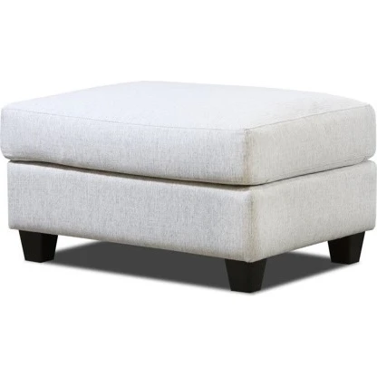 39" Ottoman in Durango Pewter Off White Fabric