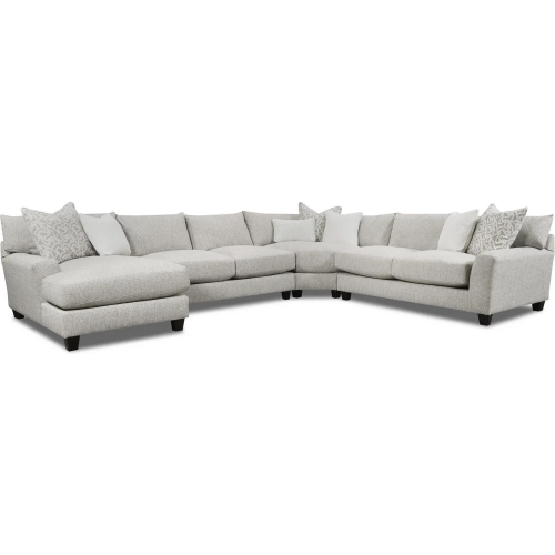 4 Piece Sectional Sofa w/ Left Arm Facing Chaise in Durango Moose Greige Fabric