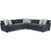 3 Piece L Sectional Sofa in Elise Ink Gray Fabric